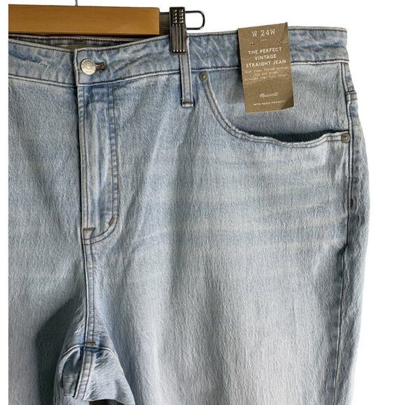 Madewell Plus Perfect Vintage Straight Jeans Womens 24W Distressed NWT $138 - Picture 8 of 16